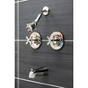 Kingston Brass KB666AX Pressure Balanced Two-Handle Tub and Shower Faucet, Polished Nickel KB666AX